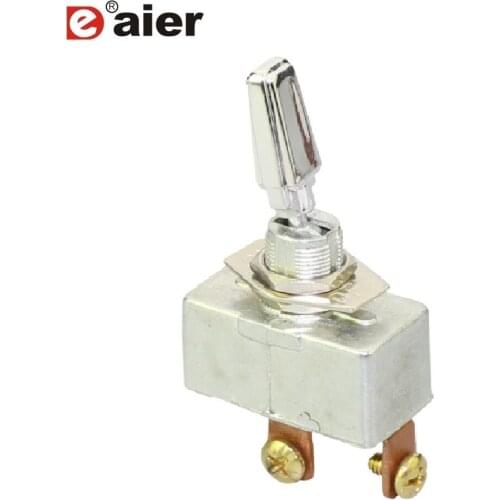 20PCS R13-401-101 12MM ON-OFF Metal 50A Chrome Auto Switch SPST 2Pin With Screw Terminal