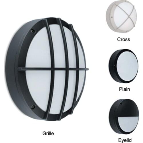20W LED Bulkhead Diecast Ceiling Mounted Light IP66 IK10 100-240V Outdoor Stairway Hallway Wall Light D270*80mm 5-Year Warranty
