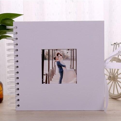 Scrapbook Wedding Message Book White No Printed Bow DIY Album Family Couples Album