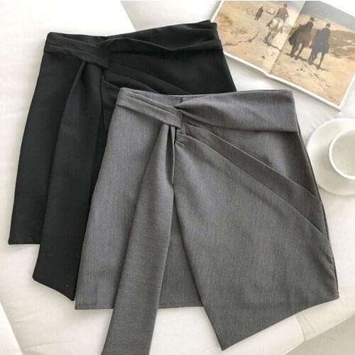 Asymmetric High Waist Short dot Skirt Womens Fashionable A- line Skirt Woman Skirts Mujer Faldas Saias Mulher