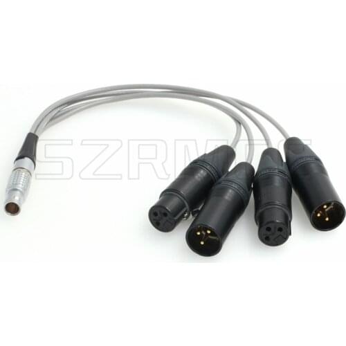 Mic Audio Breakout Cable 10 pin to 4x XLR 3 pin for Atomos Shogun Inferno Monitor Record