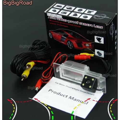BigBigRoad Car Intelligent Dynamic Track Rear View Camera Night Vision Reversing Backup Camera RCA Port For Jeep Liberty