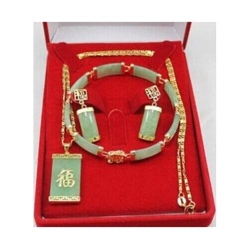 Free shipping 27 New - fashion beautiful green jewelry set