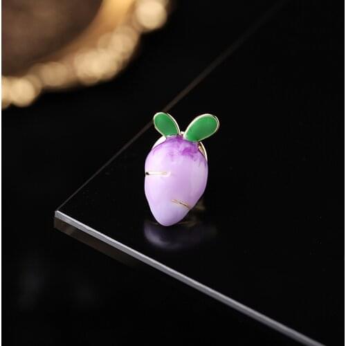 Lovely Purple Orange Carrot Enamel Pins for Women Girl Dress 2021 New Trend Gold Brooch Pin Fashion Lady Jewelry Accessory Gift