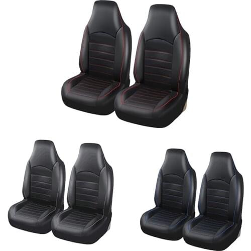 2pcs Car front seat cover fashion style high back barrel car seat cover car interior PU plus polyester material car seat cover