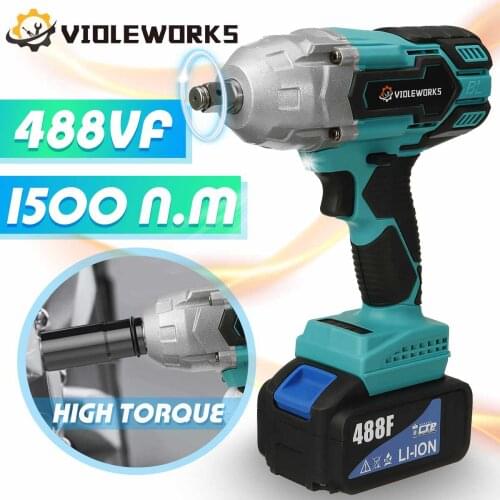 1500N.M 488VF Brushless Wrench Cordless Electric Impact Socket Wrench 22800mAh Li Battery Hand Drill Installation Power Tools