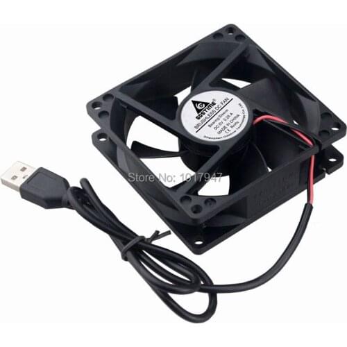 5Pieces LOT Gdstime 8CM 80mm x 25mm Hydraulic 5V USB Cabinet Cooling Computer Case Fan