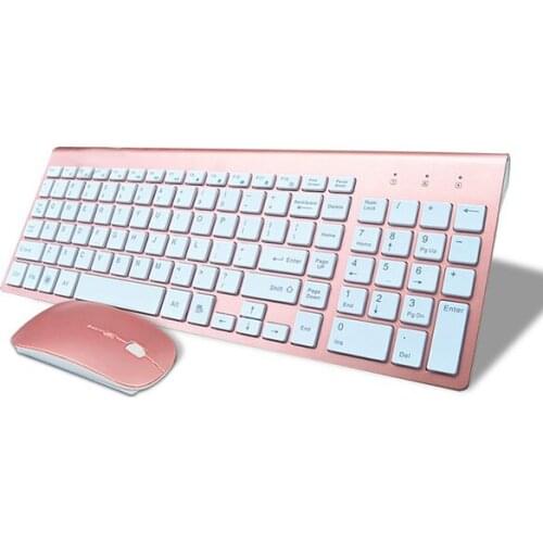 Smooth Body 2.4GHz Wireless Keyboard and Mouse Combo 102 Keys Low-noise Wireless Keyboard Mouse for Mac Pc WindowsXP/7/10 Tv Box