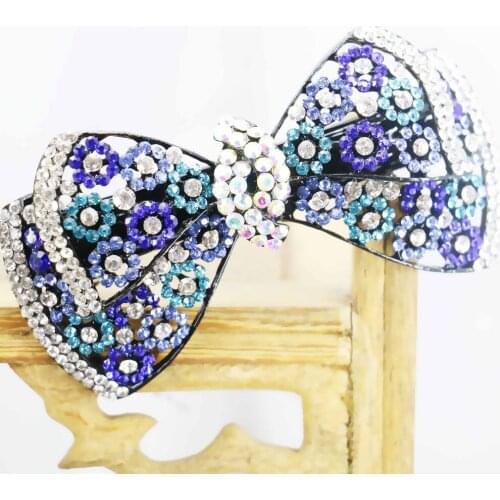 44*80mm Wedding Headdress Butterfly Headband Bridal Hairpin Head Bands Hair Clip For women Girls Bows Bowknot Rhinestone