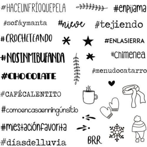 Spanish 63 stamp Clear Stamp for Scrapbooking Transparent Silicone Rubber DIY Photo Album Decor B18