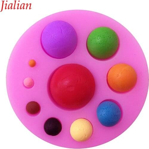 Jialian 3D High quality pearl spherical round Fondant chocolate silicone mold for cake decorating tools FT-0798