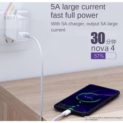 Type-C Supercharge Cable for Huawei P30 P20 Pro P10 Mate 20 10 9 Fast Charging USB-C Charger Cabel Short Long