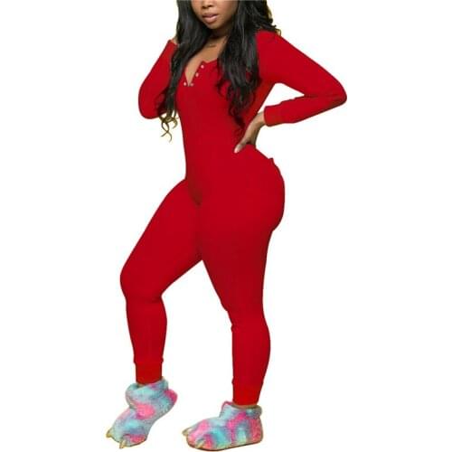 Stretchy Sexy One-Piece Pajamas For Adults Women Plus Size Button Bodysuit Leotard Sleepwear Jumpsuit Rompers Evening Party