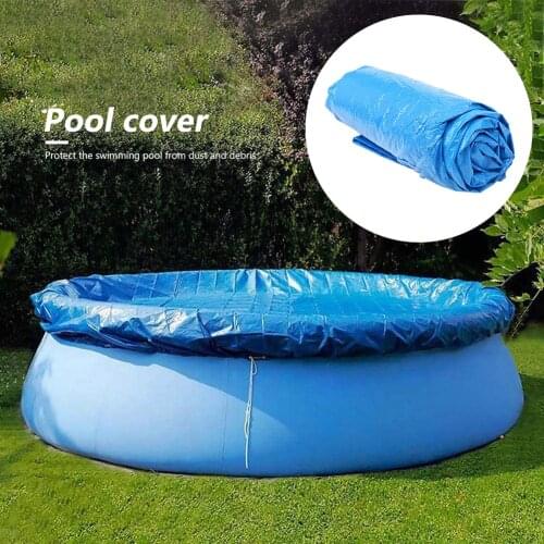 Round Swimming Pool Cover 244/305/366cm Diameter Outdoor Cloth Waterproof Dustproof Tarpaulin Outdoor Garden Pool Accessories