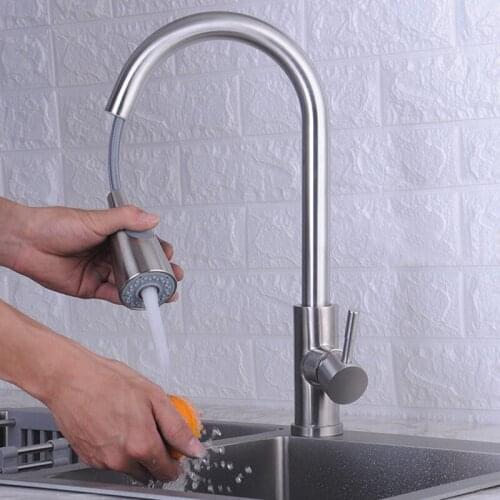 Kitchen Faucet Tap Single Handle Pull Out Bathroom Tap Single Hole Handle Swivel 360 Degree Hot and Cold Water Mixer Tap Tool