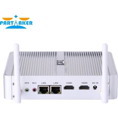 Partaker Partaker B5 Fanless Desktop Computer Mini Pc N3150 N3050 J3160 with Dual Lan Dual HDMI Free WiFi