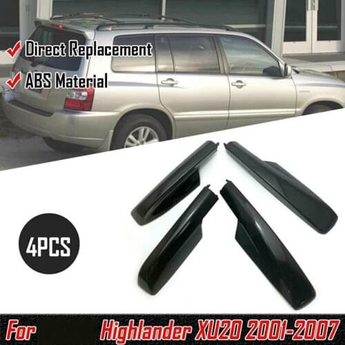 NEW-4Pcs Black Roof Rack Cover Rail End Shell for Toyota Highlander XU20 2001-2007