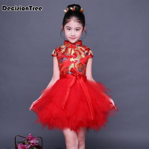 2021 new floral baby qipao girl dresses kid chinese style pao cheongsam year gift childrens clothes