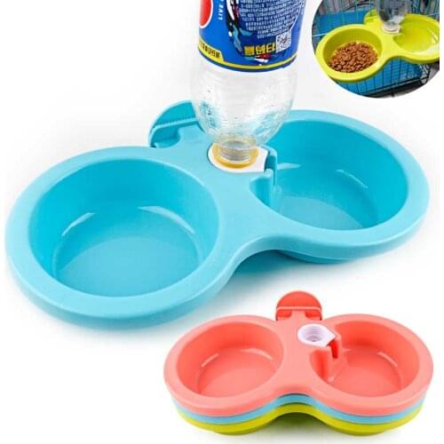 2020 New Pet bowl automatic drinking fountain feeder hanging dog bowl pet double bowl feeding bowl dog drinking water