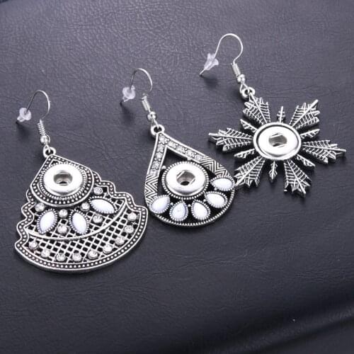 New Snap Jewelry Vintage Metal 12mm Snap Earrings Fashion Button Earrings for Women DIY Accessories