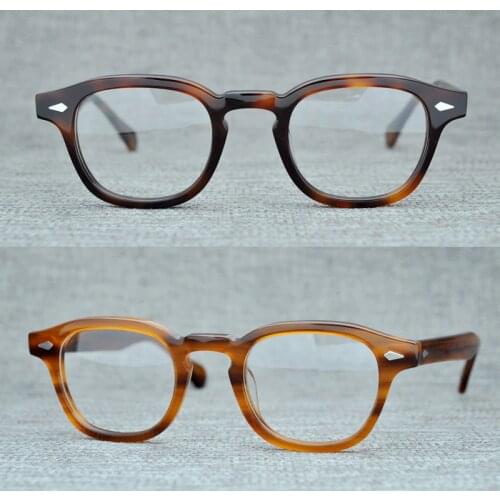Round Handmade Acetate Frame Women Johnny Depp Glasses Men Brand Designer Computer Goggles Optical Spectacle frame Demi Myopia