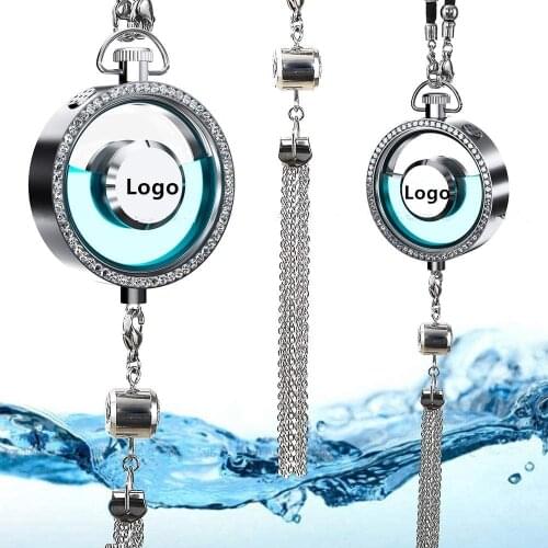 Car Logo Air Freshener Diffuser Fragrance Double diffusion pore Scent Rearview Mirror Diamond inlay Pendant Perfume for Car