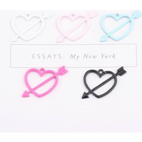 20pcs/lot Arrow Heart Charms Zinc Alloy Metal Enamel Charm Pendant for DIY Craft Bracelet Necklace Earrings Jewelry Making