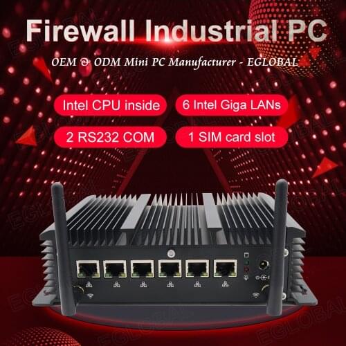 EGLOBAL Industrial embedded SIM card slot supported computer G7 with DB9 RS232 COM i3 i5 7th Intel Iris Plus Graphics