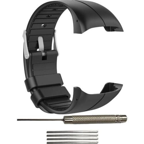 For Polar M400/M430 Silicone Smartwatch Replacement Strap Official Pattern Black Buckle Sports Replacement Wristband