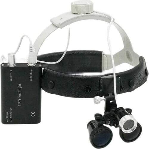 3.5X 420 mm Dental Loupe Magnifier Binocular Magnifier Surgery Surgical Operation Loupe with Spotlight Head Light