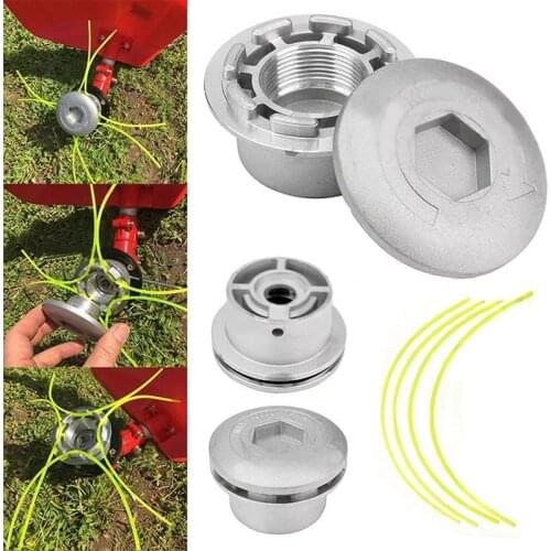 Universal Aluminium Trimmer Head String Set Garden Grass Brush Cutter Bushes Accessories Durable Strimmer Head For Lawn Mower