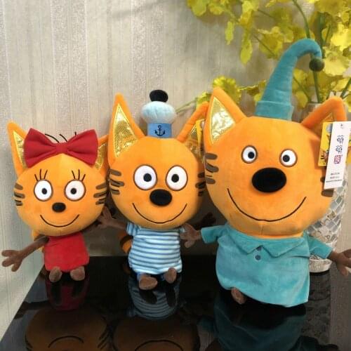 2020 New 27-33cm Russian Three Happy e Cat kid Cats Cookie Candy Pudding plush Doll Action Figure children Toy Christmas Gift