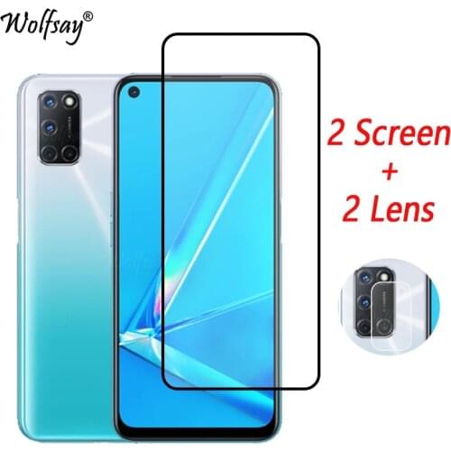 Full Cover Whole Glue Tempered Glass For Oppo A92 Screen Protector For Oppo A92 A72 A52 Camera Glass For Oppo A92 Glass 6.5 inch