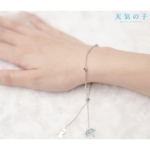 1pcs Anime Cartoon Weathering with you Umbrella Pendant Bracelet Cosplay Prop Decor Jewelry Women Girl Jewellery Gift