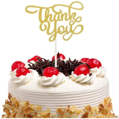 1pc Thank You Cake Topper Cake Flags Baby Shower Birthday Party Decor Children Kids Christmas Party Cake Decor Supplies