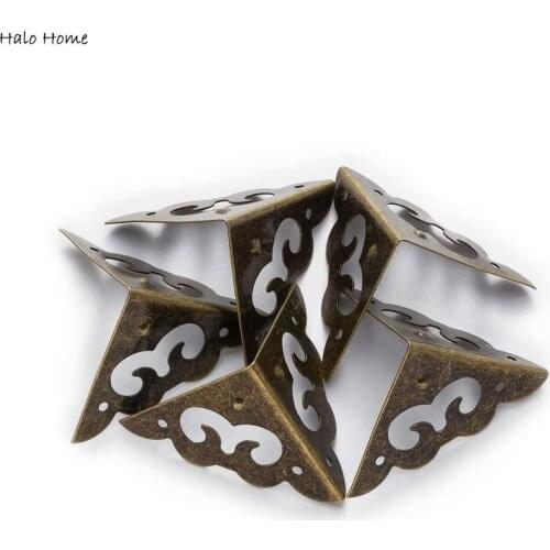 10Pcs 4 Holes Cabinet Table Luggage Decorative Metal Box Bags Feet Leg Albums Corner Protectors 30mm(1 1/8")