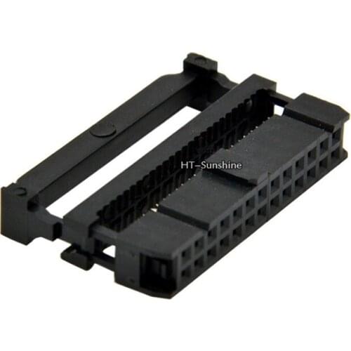 100pcs 2.54 mm 26pin 2*13 IDC Socket Female FC 26P Rectangular Connector adapter Ribbon Cable 1.27 mm