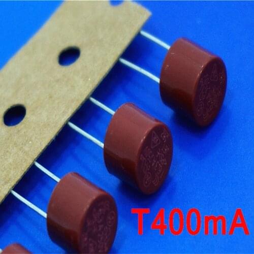 1000 pcs/lot) T400mA 250V TR5 Slow Blow Subminiature Fuse, UL VDE RoHS Approved, 400mA, 0.4 Amp