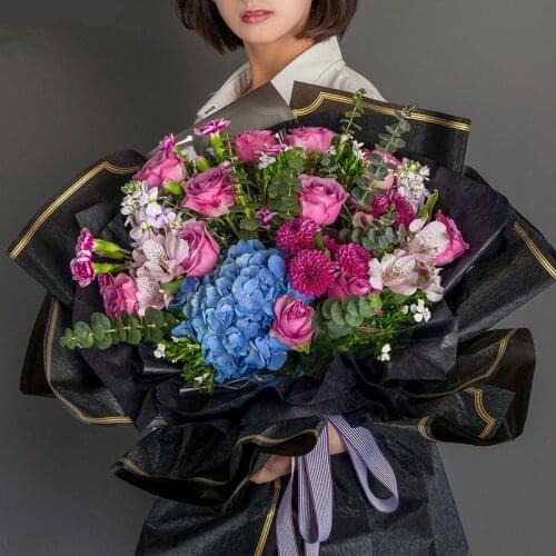 20pcs/lot 60*60cm Rose Flower Wrapping Wedding Gift Paper Copy Tissue Paper DIY Handmade Paper Wrapping