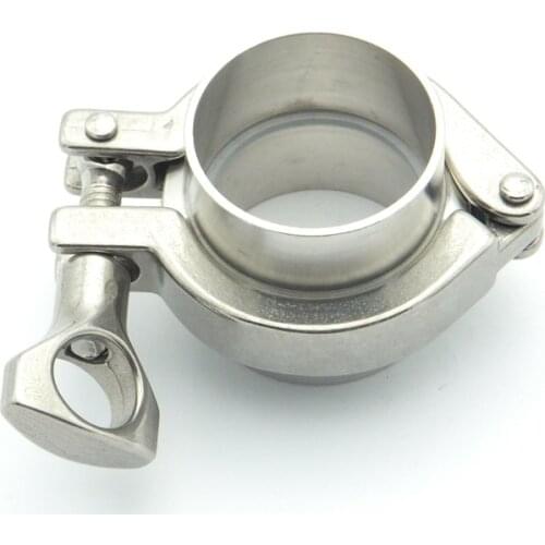304 Stainless Steel Sanitary Pipe Fitting Set 32mm Pipe OD Sanitary 1.5" Tri Clamp Weld Ferrule + Tri Clamp + Silicon Gasket