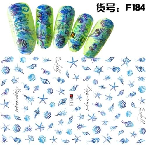 5 sheets mixed design ADhesive decals Nails Art decorations Stickers nail accessories manicure tool summer style F180-184