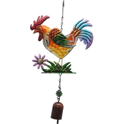 1pcs Wind Chimes Decorative Hanging Pendant Glass Cock Shape Windchimes Bell for Home Window Decorating Accessories Wholesale