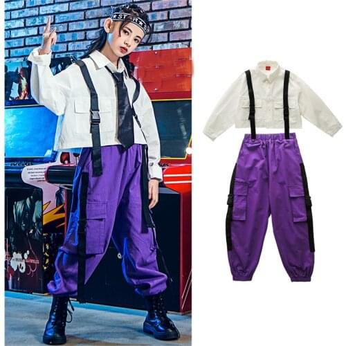 Kids Cool Hip Hop Dance Clothing for Girls Boys Children Jazz Dance Stage Outfit Ballroom Dancing Costumes New Overalls XS1509