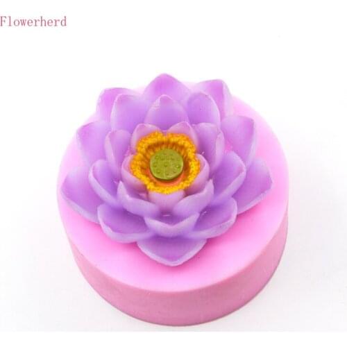 Food Grade Silicone Fondant Mold Large Lotus Silicone Cake Mold Handmade Soap Mold DIY Soap Making Supplies Chocolate Mold