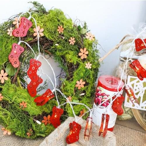 2m/20LEDs Socks String Lights Christmas/Fairy Lights Battery Operated Christmas Tree Lights Wedding New Year Supplies Decoration