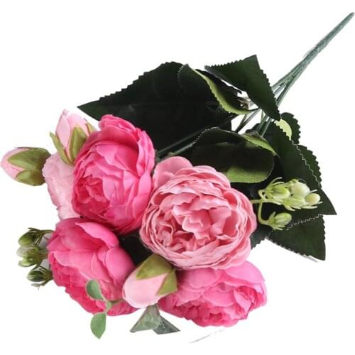 Artificial Peony Wedding Photo Simulation Flowers Bride Bouquet For Weddings Dried Fake Peony Flowers Home Decor Flower