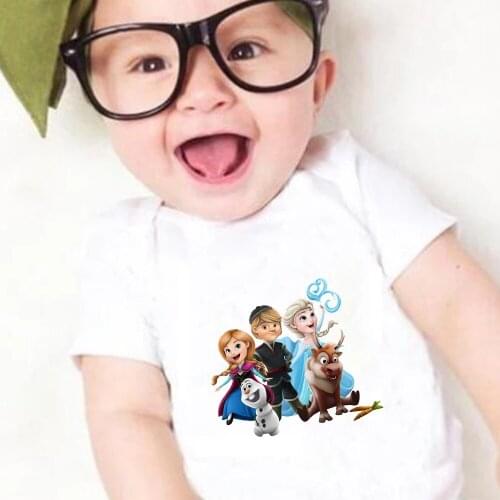 Baby Rompers Newborn Clothes Elsa Anna Olaf Funny Print Infant Jumpsuit Cute Casual Baby Sleepwear Dropship