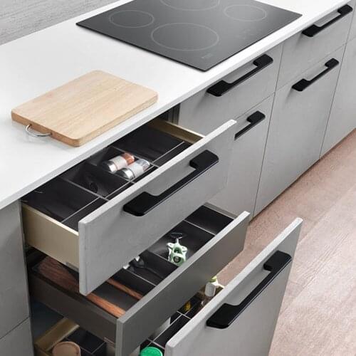 Kitchen Drawer Pulls Furniture Handle American Style Hardware Cabinet Handles Black Aluminum