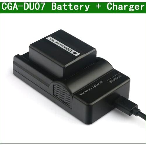 LANFULANG Replacement CGA-DU07 CGA DU07 Battery and Micro USB Battery Charger for Panasonic SDR-H18 SDR-H20 SDR-H280 CGA-DU14
