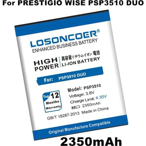 LOSONCOER NEW PSP3510 DUO 2350mAh Battery For Prestigio Wise G3 PSP3510 DUO Batteries Accumulator AKKU ACCU PIL Mobile Phone